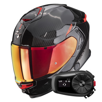 Casque Full Face Scorpion Exo GT SP Air Asphalt Black Silver + Kit Bluetooth 5S Solo Casque Full Face Scorpion Exo GT SP Air Asphalt Black Silver + Kit Bluetooth 5S Solo