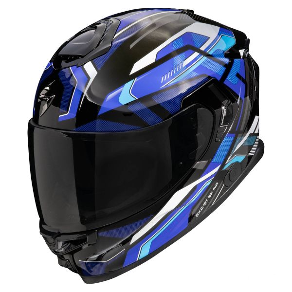 Full Face Scorpion Exo GT SP Air Augusta Black Grey Blue Full Face Scorpion Exo GT SP Air Augusta Black Grey Blue