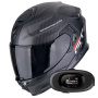 Casque Full Face Scorpion Exo GT SP Air Flex Matt Black Silver + Kit bluetooth 5R Lite Solo