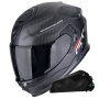 Casque Full Face Scorpion Exo GT SP Air Flex Matt Black Silver + Kit bluetooth Exo-Com Link-1C