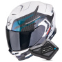 Casque Full Face Scorpion Exo GT SP Air Flex White Chameleon + Kit Bluetooth BT Mini