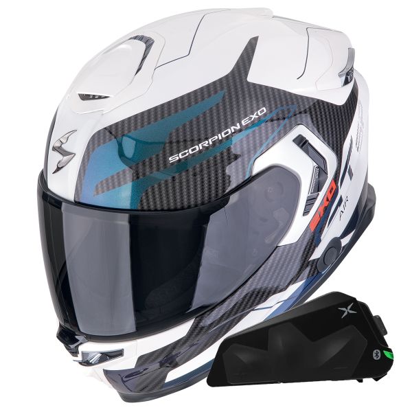 Full Face Scorpion Exo GT SP Air Flex White Chameleon + Kit bluetooth Exo-Com Link-1C Full Face Scorpion Exo GT SP Air Flex White Chameleon + Kit bluetooth Exo-Com Link-1C