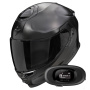 Casque Full Face Scorpion Exo GT SP Air Solid Black Pearl Mat + Kit bluetooth 5R Lite Solo