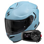Casque Full Face Scorpion Exo GT SP Air Solid Celestial Blue Mat + Kit Bluetooth 5S Solo