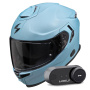 Casque Full Face Scorpion Exo GT SP Air Solid Celestial Blue Mat + Kit Bluetooth Lokui K30