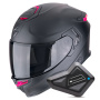 Casque Full Face Scorpion Exo GT SP Air Solid Matt Black Pink + Kit Bluetooth BT Mini