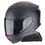 Casque Full Face Scorpion Exo GT SP Air Solid Matt Black Pink + Kit bluetooth Exo-Com Link-1