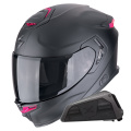 Pack Exo GT SP Air Solid Matt Black Pink + Kit bluetooth Exo-Com Link-1