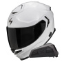 Casque Full Face Scorpion Exo GT SP Air Solid White Pearl + Kit bluetooth Exo-Com Link-1