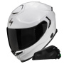Casque Full Face Scorpion Exo GT SP Air Solid White Pearl + Kit bluetooth Exo-Com Link-1C