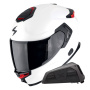 Casque Full Face Scorpion Exo GT SP Air Solid White Pearl Matt + Kit bluetooth Exo-Com Link-1