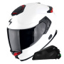 Casque Full Face Scorpion Exo GT SP Air Solid White Pearl Matt + Kit bluetooth Exo-Com Link-1C