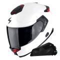 Pack Exo GT SP Air Solid White Pearl Matt + Kit bluetooth Exo-Com Link-1C