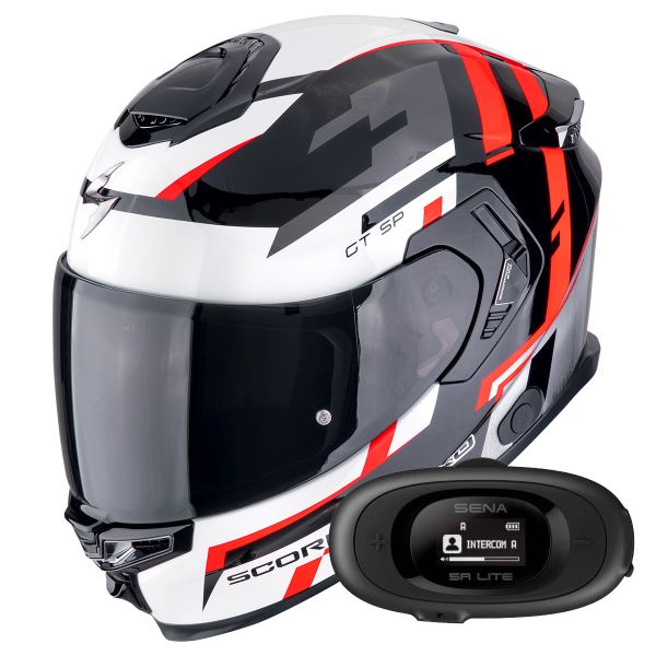 Full Face Scorpion Exo GT SP Air Tornado Black Red + Kit bluetooth 5R Lite Solo
