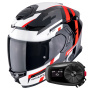 Casque Full Face Scorpion Exo GT SP Air Tornado Black Red + Kit Bluetooth 5S Solo