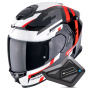 Casque Full Face Scorpion Exo GT SP Air Tornado Black Red + Kit Bluetooth BT Mini