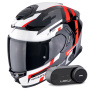 Casque Full Face Scorpion Exo GT SP Air Tornado Black Red + Kit Bluetooth Lokui K30