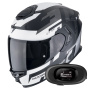 Casque Full Face Scorpion Exo GT SP Air Tornado Matt Black Silver + Kit bluetooth 5R Lite Solo