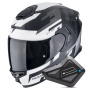 Casque Full Face Scorpion Exo GT SP Air Tornado Matt Black Silver + Kit Bluetooth BT Mini