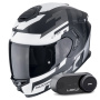 Casque Full Face Scorpion Exo GT SP Air Tornado Matt Black Silver + Kit Bluetooth Lokui K30