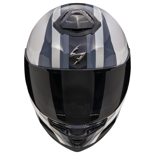 Scorpion Exo GT SP Air Touradven White Silver + Kit bluetooth Exo-Com Link-1C