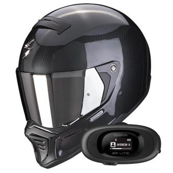 Full Face Scorpion EXO-HX1 Carbon SE Black + Kit bluetooth 5S