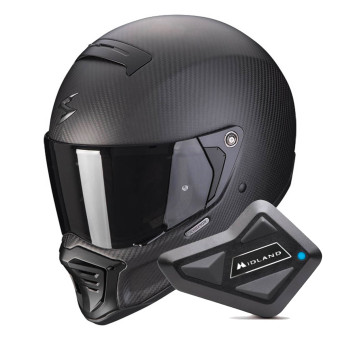 Full Face Scorpion EXO-HX1 Carbon SE Matt Black + Kit Bluetooth BT Mini