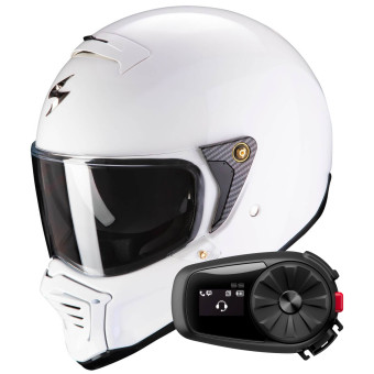 Full Face Scorpion EXO-HX1 White + Kit bluetooth 5S