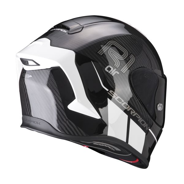 Helmet Scorpion Exo R1 Carbon Air Corpus II Black White ready to ship |  iCasque.co.uk