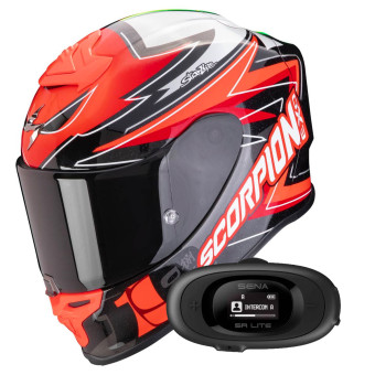 Full Face Scorpion Exo R1 Evo Air Alvaro Bautista Replica Red + Kit bluetooth 5R Lite