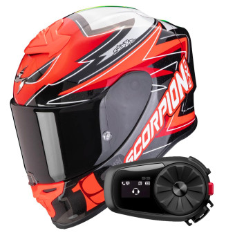 Full Face Scorpion Exo R1 Evo Air Alvaro Bautista Replica Red + Kit Bluetooth 5S