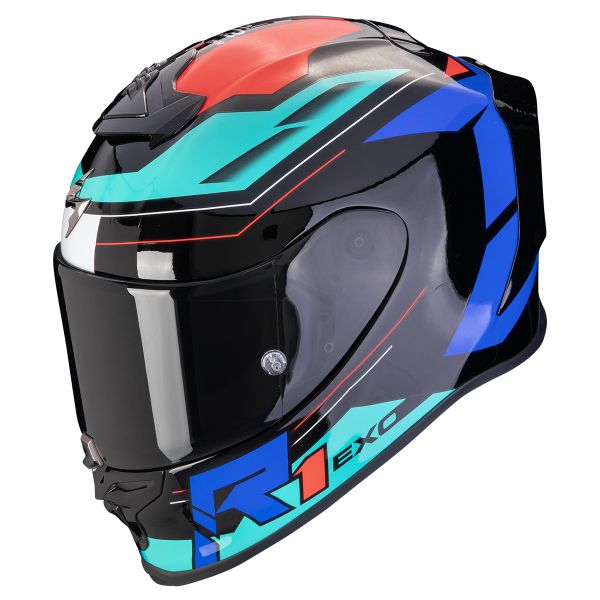 Full Face Scorpion Exo R1 Evo Air Blaze Black Blue Red Full Face Scorpion Exo R1 Evo Air Blaze Black Blue Red