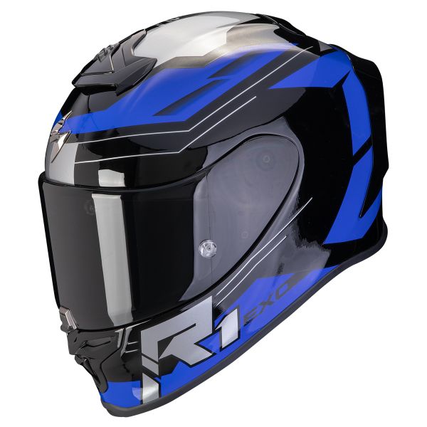 Full Face Scorpion Exo R1 Evo Air Blaze Black Blue Full Face Scorpion Exo R1 Evo Air Blaze Black Blue