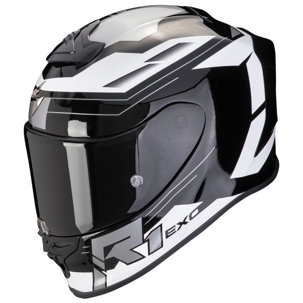 Full Face Scorpion Exo R1 Evo Air Blaze Black White Full Face Scorpion Exo R1 Evo Air Blaze Black White