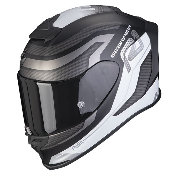 Scorpion Exo R1 Evo Air Vatis Matt Black White + Intercom Sena SMH5