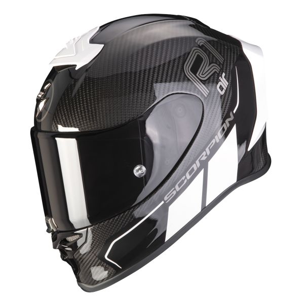 Helmet Scorpion Exo R1 Evo Carbon Air Corpus II Black White at the