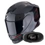 Casque Full Face Scorpion Exo R1 Evo Carbon Air Cynergy Black Red + Kit bluetooth 5R Lite Solo