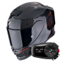 Casque Full Face Scorpion Exo R1 Evo Carbon Air Cynergy Black Red + Kit Bluetooth 5S Solo