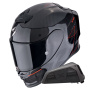 Casque Full Face Scorpion Exo R1 Evo Carbon Air Cynergy Black Red + Kit bluetooth Exo-Com Link-1