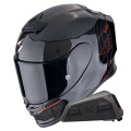Pack Exo R1 Evo Carbon Air Cynergy Black Red + Kit bluetooth Exo-Com Link-1
