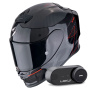 Casque Full Face Scorpion Exo R1 Evo Carbon Air Cynergy Black Red + Kit Bluetooth Lokui K30