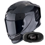 Casque Full Face Scorpion Exo R1 Evo Carbon Air Cynergy Black White + Kit bluetooth 5R Lite Solo