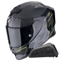 Casque Full Face Scorpion Exo R1 Evo Carbon Air Cynergy Black White + Kit bluetooth Exo-Com Link-1