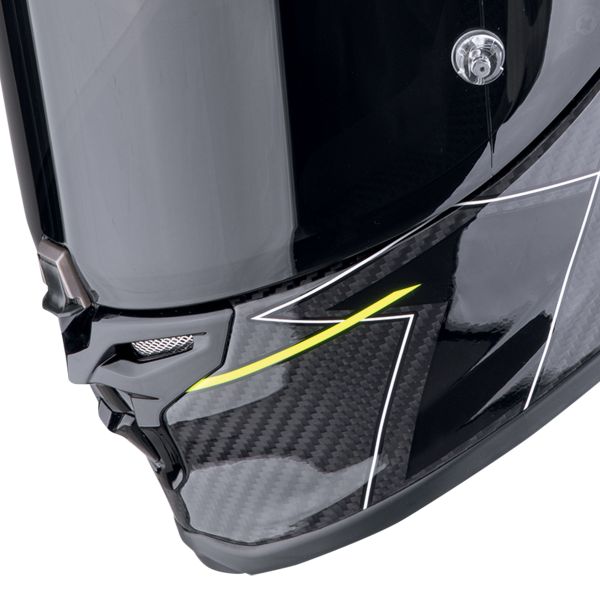 Scorpion Exo R1 Evo Carbon Air Cynergy Black Yellow Fluo + Kit Bluetooth BT Mini