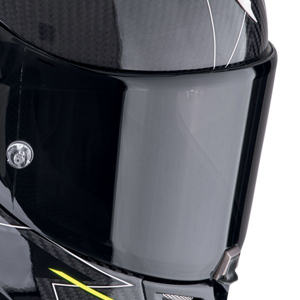 Scorpion Exo R1 Evo Carbon Air Cynergy Black Yellow Fluo + Kit Bluetooth BT Mini