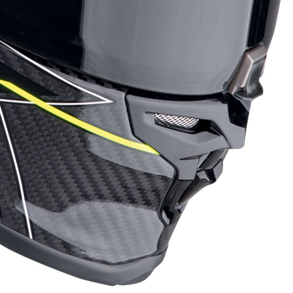 Scorpion Exo R1 Evo Carbon Air Cynergy Black Yellow Fluo + Kit Bluetooth BT Mini