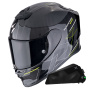 Casque Full Face Scorpion Exo R1 Evo Carbon Air Cynergy Yellow + Kit bluetooth Exo-Com Link-1C