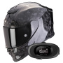 Casque Full Face Scorpion Exo R1 Evo Carbon Air Onyx Black + Kit bluetooth 5R Lite Solo