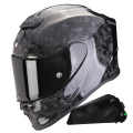 Pack Exo R1 Evo Carbon Air Onyx Black + Kit bluetooth Exo-Com Link-1C
