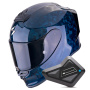 Casque Full Face Scorpion Exo R1 Evo Carbon Air Onyx Blue + Kit Bluetooth BT Mini